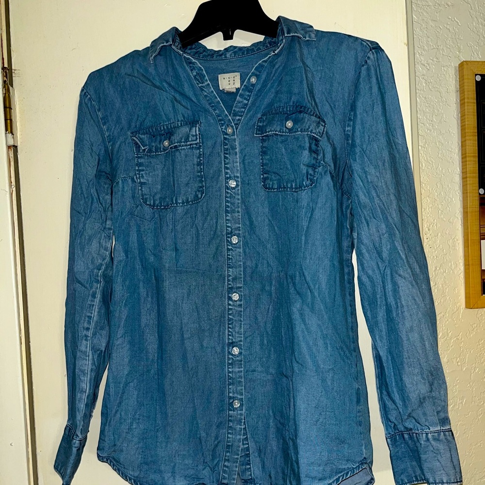 A New Day Long-sleeve Denim Button-down